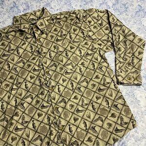 Field & Stream Shirt Vintage XL Fish Print Gorpcore Long Sleeved Western Hunting